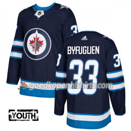 Winnipeg Jets Dustin Byfuglien 33 Adidas 2017-2018 Navy Blauw Authentic Shirt - Kinderen